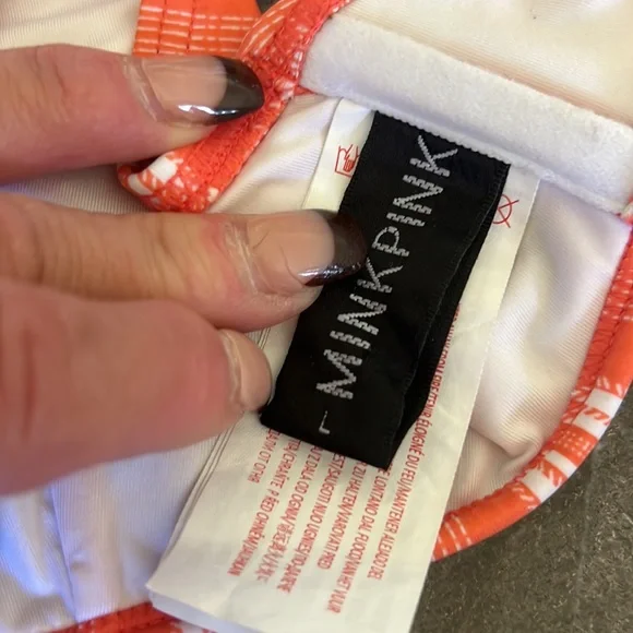 Like New Minkpink L Bikini Top Orange/White Pullover - Picture 3 of 6